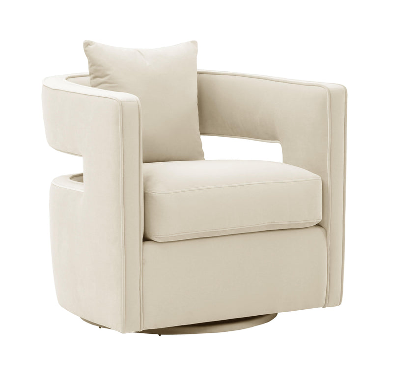 Kennedy Performance Velvet Swivel Accent Chair-zoom-