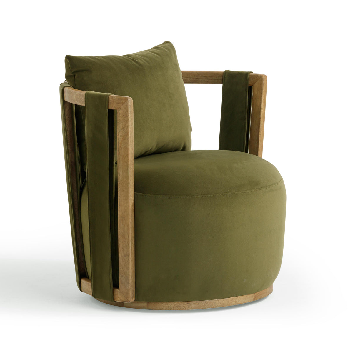 Paolo Upcycled Contract-Grade Fabric Swivel Accent Chair