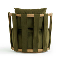 Paolo Upcycled Contract-Grade Fabric Swivel Accent Chair