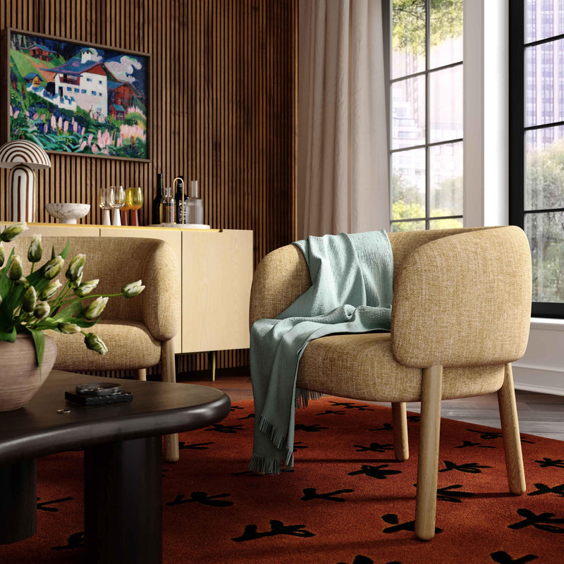 Foxy Textured Performance Fabric Accent Chair-zoom-