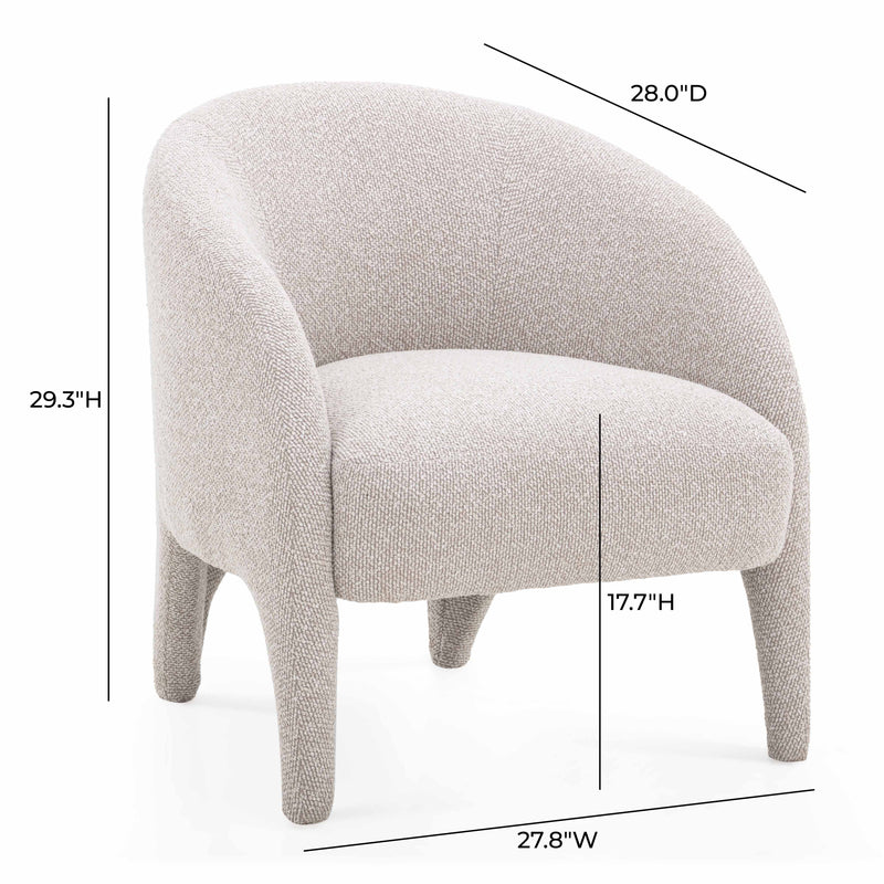 Kris Warm Grey Performance Boucle Accent Chair-zoom-