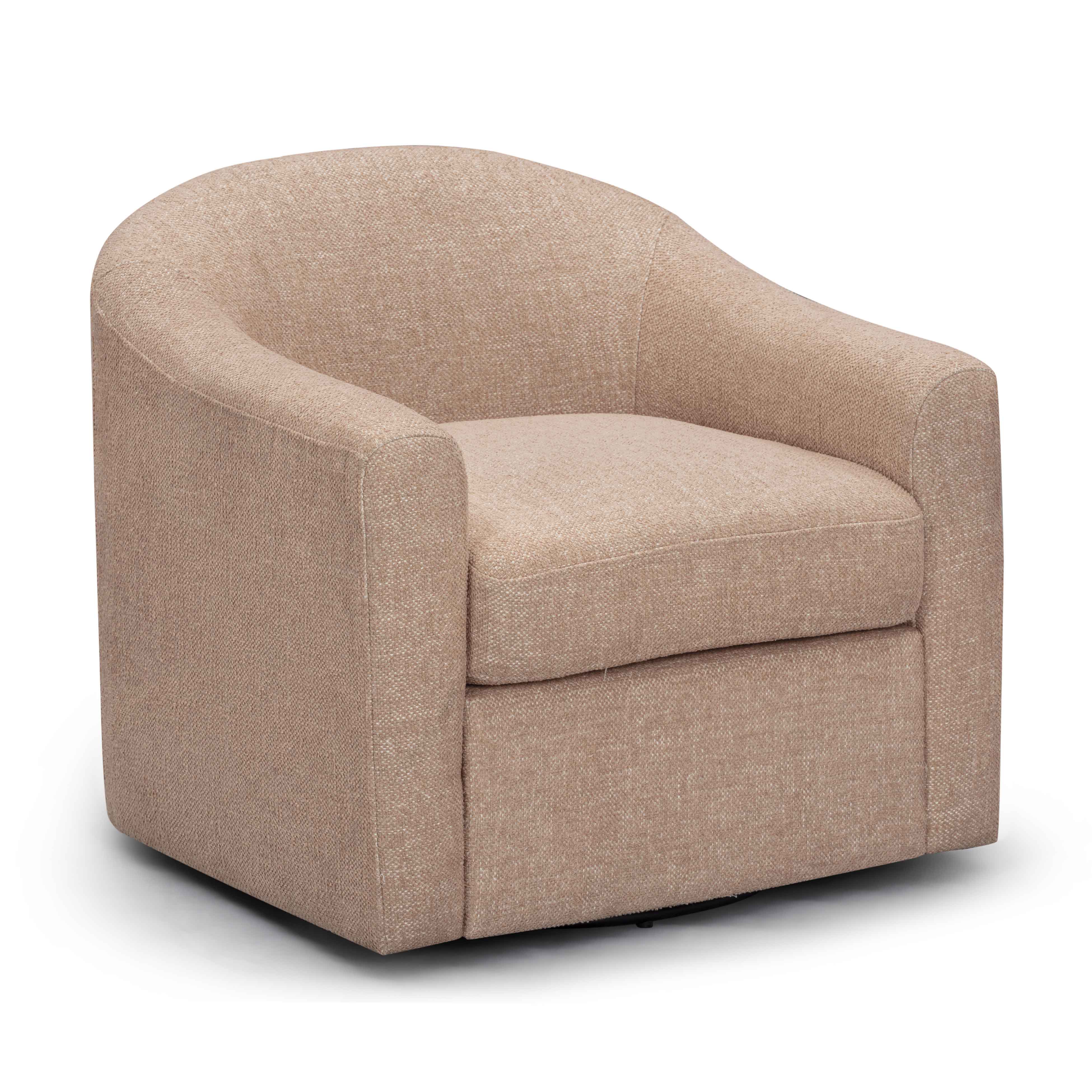 Thao Contract-Grade Basketweave Fabric Swivel Accent Chair