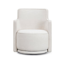Passe Cream Upcycled Performance Linen Swivel Accent Chair