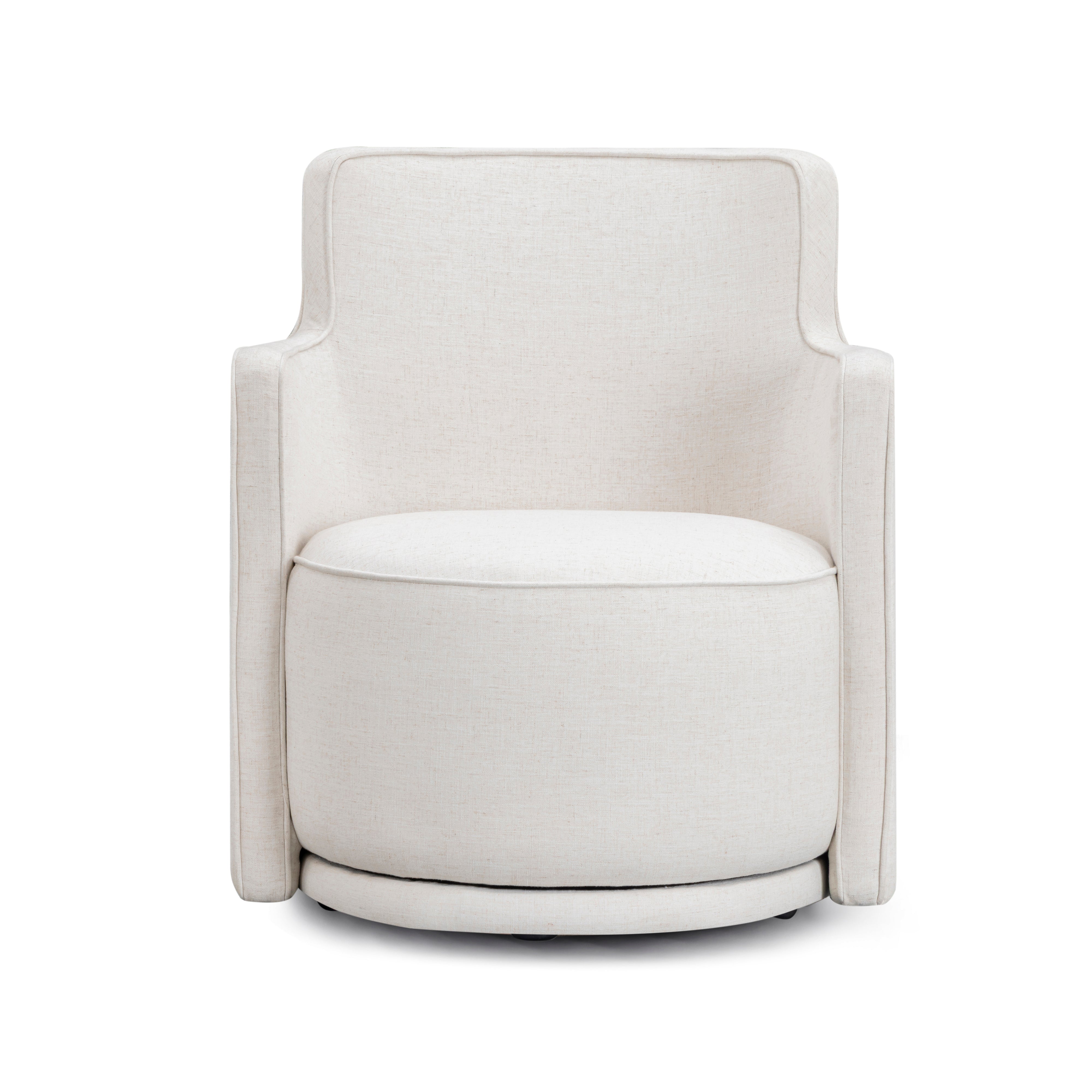 Passe Cream Upcycled Performance Linen Swivel Accent Chair