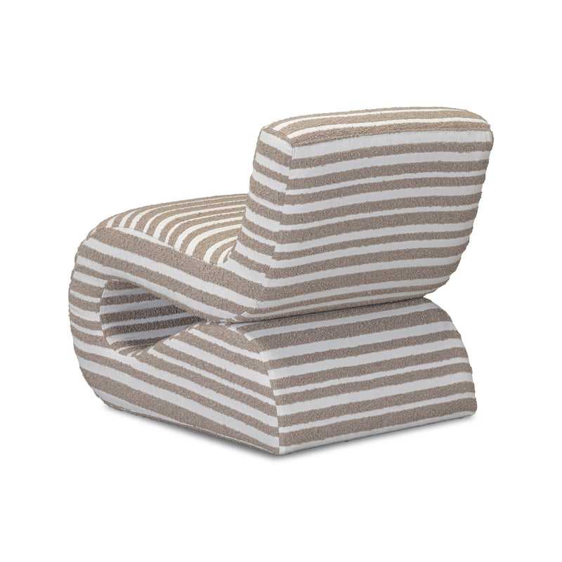 Senna Taupe Organic Stripes Contract-Grade Jacquard Fabric Accent Chair-zoom-