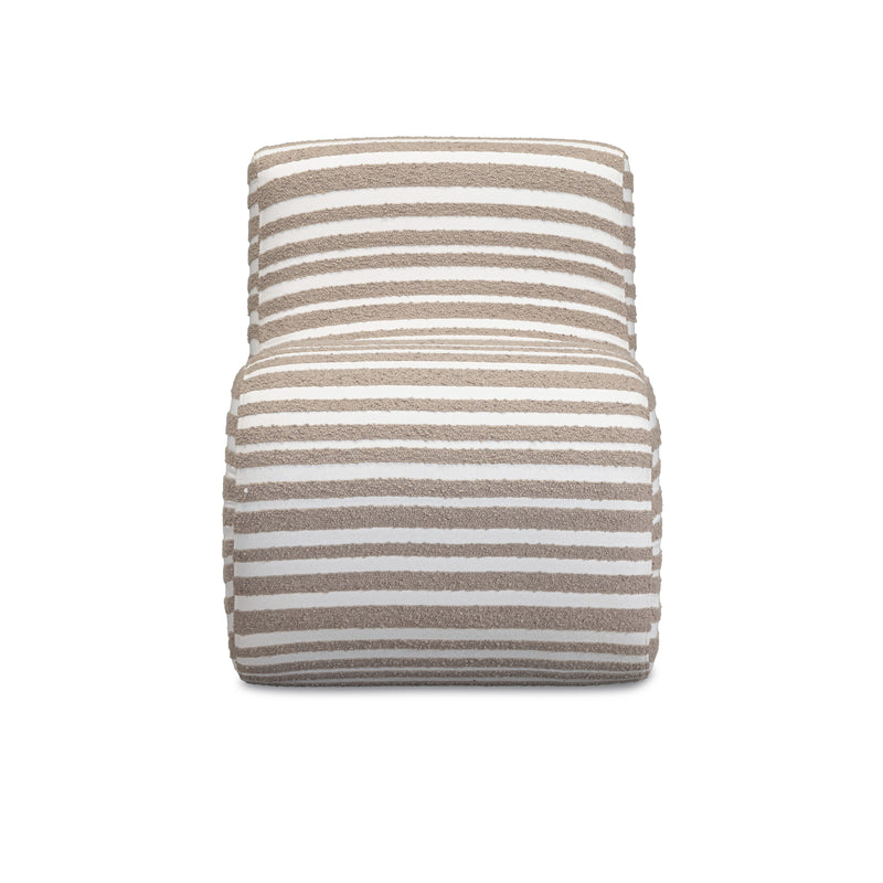 Senna Taupe Organic Stripes Contract-Grade Jacquard Fabric Accent Chair-zoom-