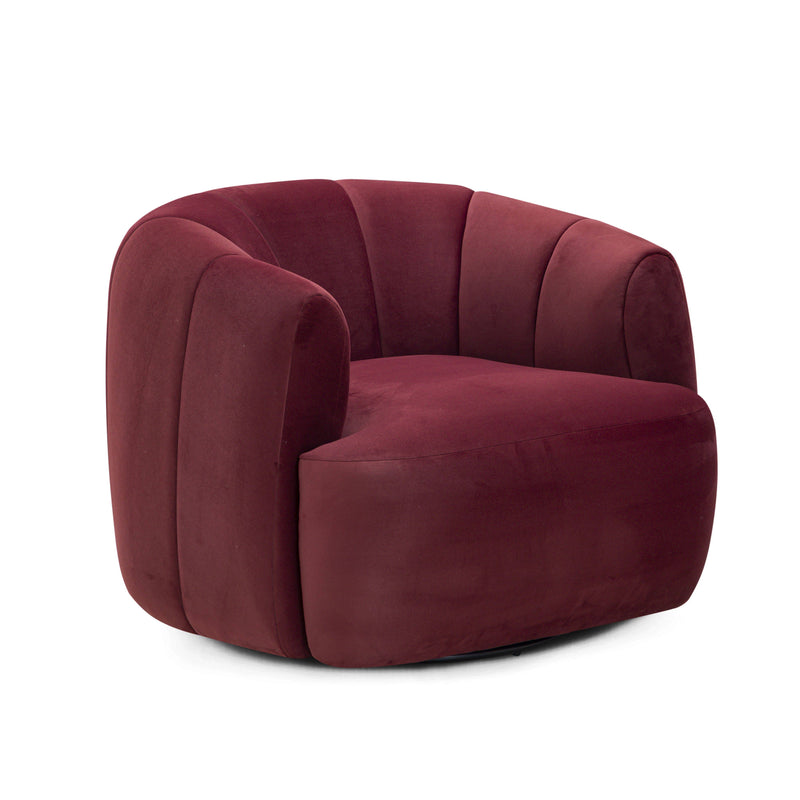 Jasmine Performance Velvet Swivel Accent Chair-zoom-