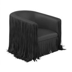 Performance Vegan Leather Swivel Accent Chair / Black