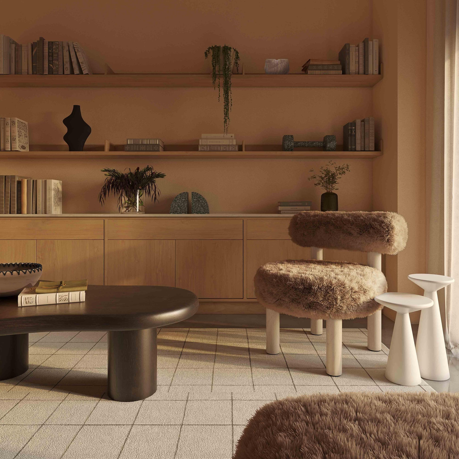 Carmel Contract-Grade Vegan Shearling Accent Chair