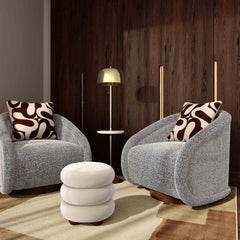 Stefanie Performance Velvet Ottoman