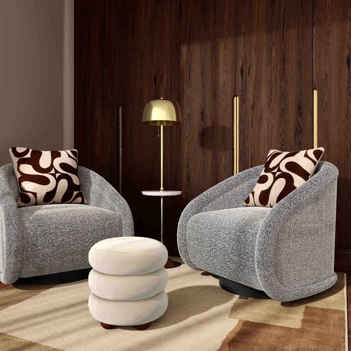 Rory Performance Boucle Swivel Accent Chair