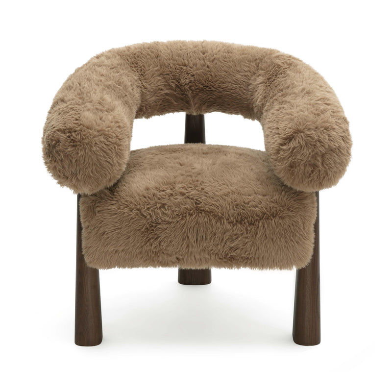 Spara Contract-Grade Straight Vegan Shearling Accent Chair-zoom-