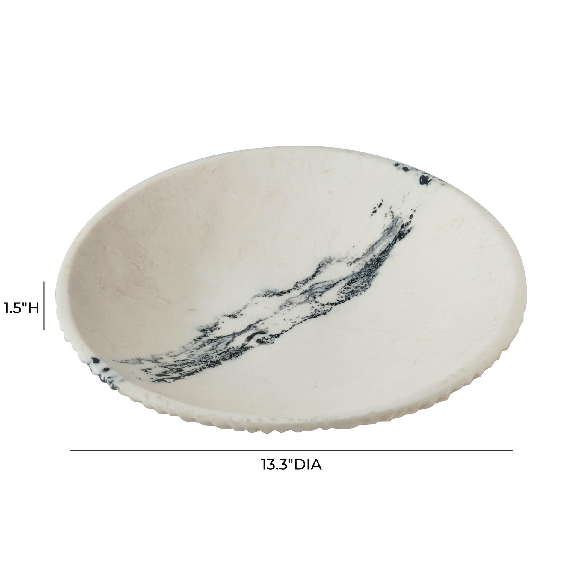 Ikani Black & White Resin Serving Plate