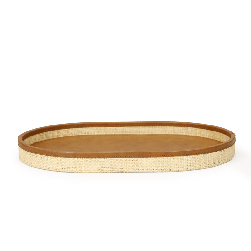Hakiri Natural Raffia Contract-Grade Storage Tray-zoom-