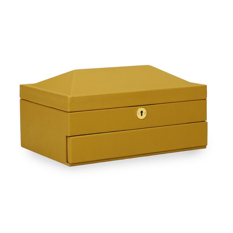 Knox Mustard Yellow Vegan Leather Contract-Grade Jewelry Box-zoom-