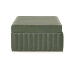Eton Ribbed Green Vegan Leather Contract-Grade Storage Box
