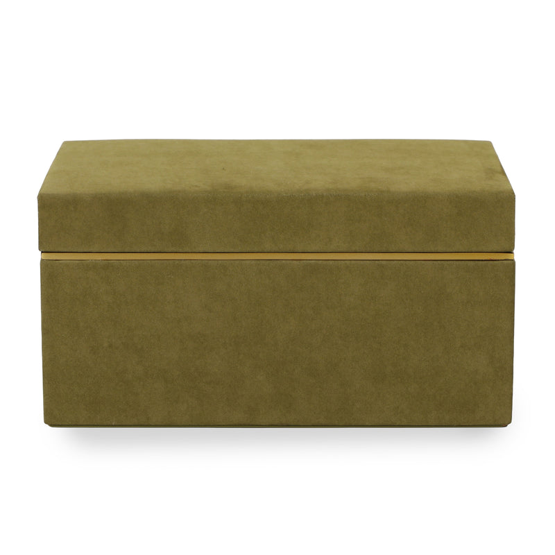 Pisa Green Vegan Suede Contract-Grade Storage Box-zoom-