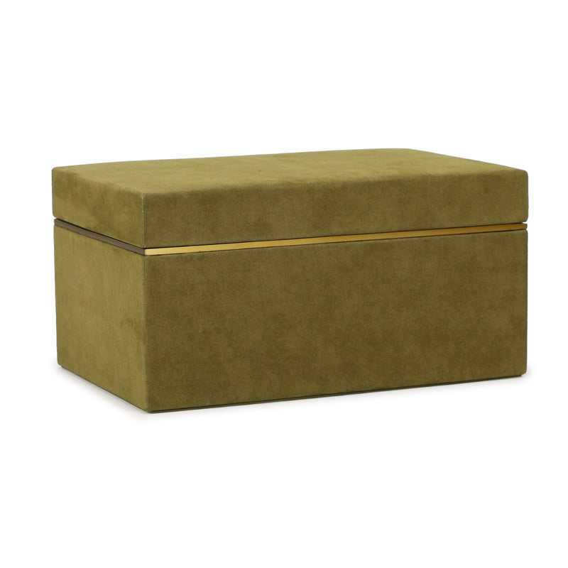Pisa Green Vegan Suede Contract-Grade Storage Box-zoom-