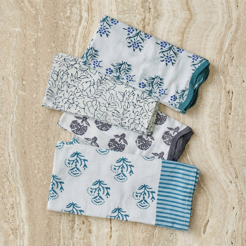 Crissy Cotton Canvas Printed Napkins - Set of 4-zoom-
