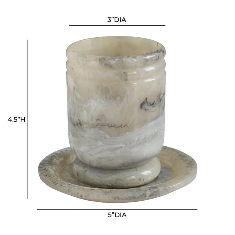 Channeled Swirl Resin Kiddush Cup-zoom-
