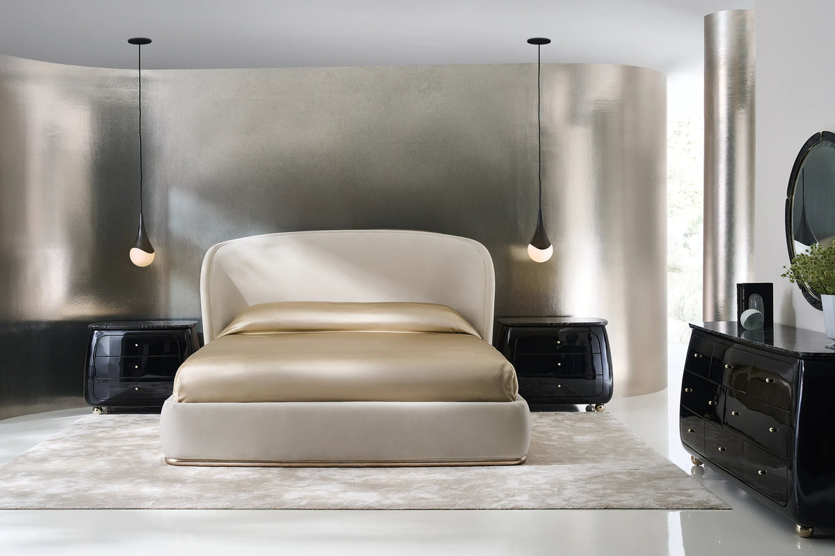 Caracole Opal King Bed – angle view – Lusso Furniture Miami