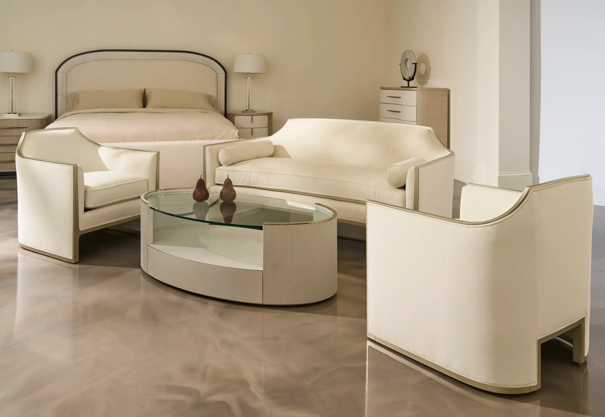 Caracole Love Oval Cocktail Table – angle view – Lusso Furniture Miami