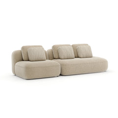 Caracole Sasso Oatmeal Small Sofa – angle view – Lusso Furniture Miami