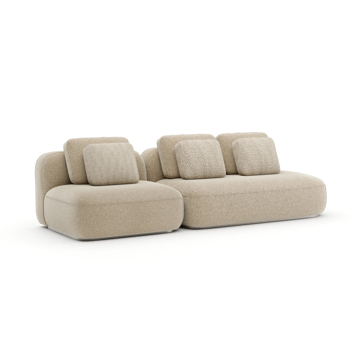 Caracole Sasso Oatmeal Small Sofa – angle view – Lusso Furniture Miami