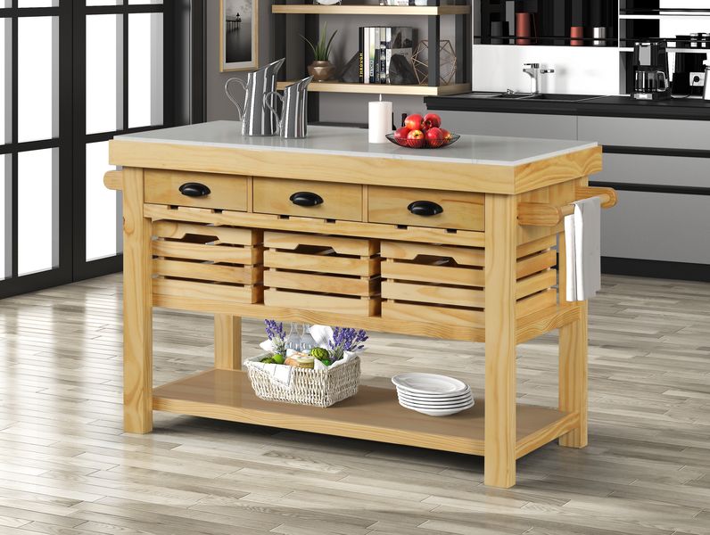 ACME Grovaam Kitchen Island – front view – Lusso Furniture Miami