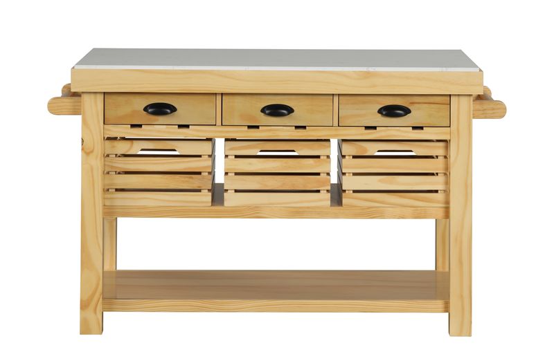 ACME Grovaam Kitchen Island – side view – Lusso Furniture Miami