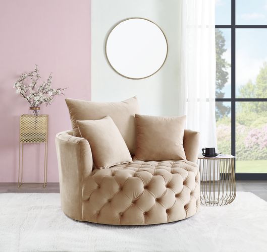 ACME Zunyas Swivel Accent Chair – front view – Lusso Furniture Miami
