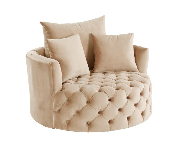 ACME Zunyas Swivel Accent Chair – angle view – Lusso Furniture Miami