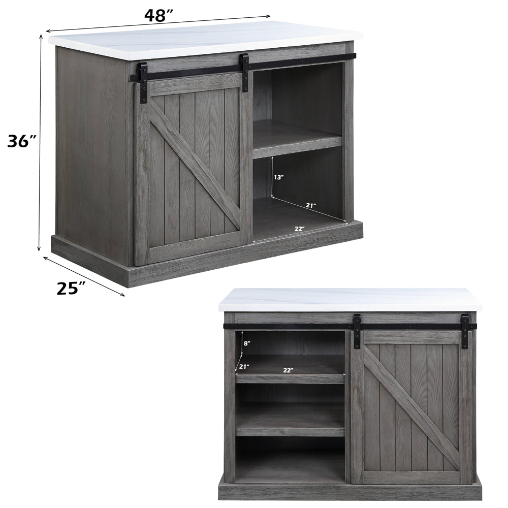 ACME Gauri Kitchen Island – back view – Lusso Furniture Miami