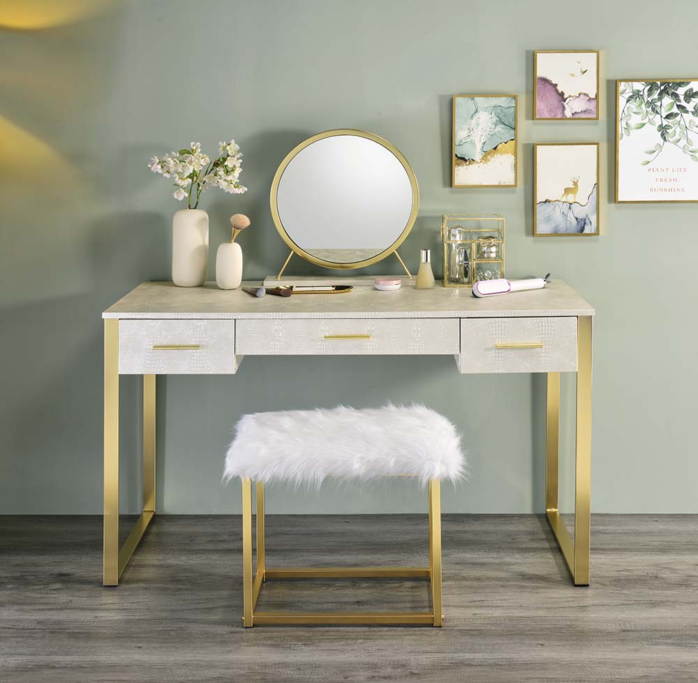 ACME Myles Vanity Set – front view – Lusso Furniture Miami