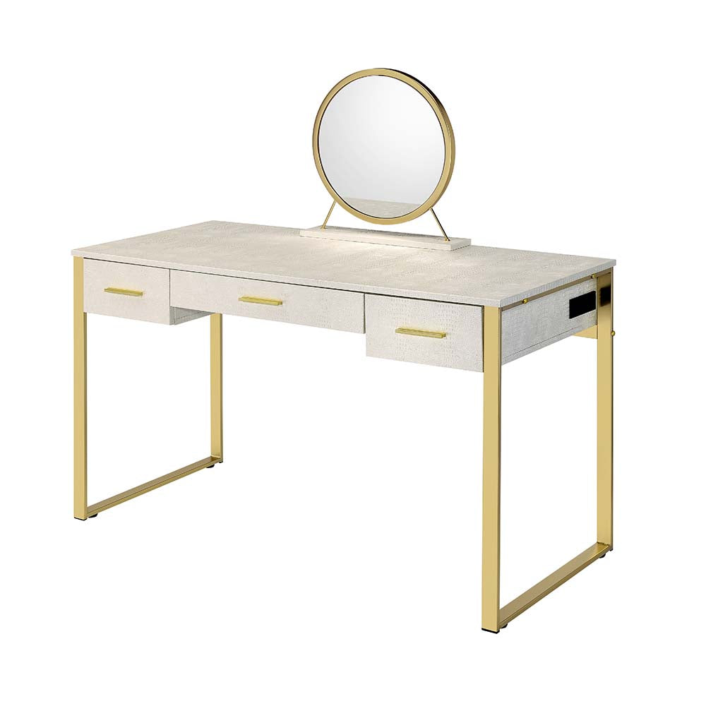 ACME Myles Vanity Set – angle view – Lusso Furniture Miami