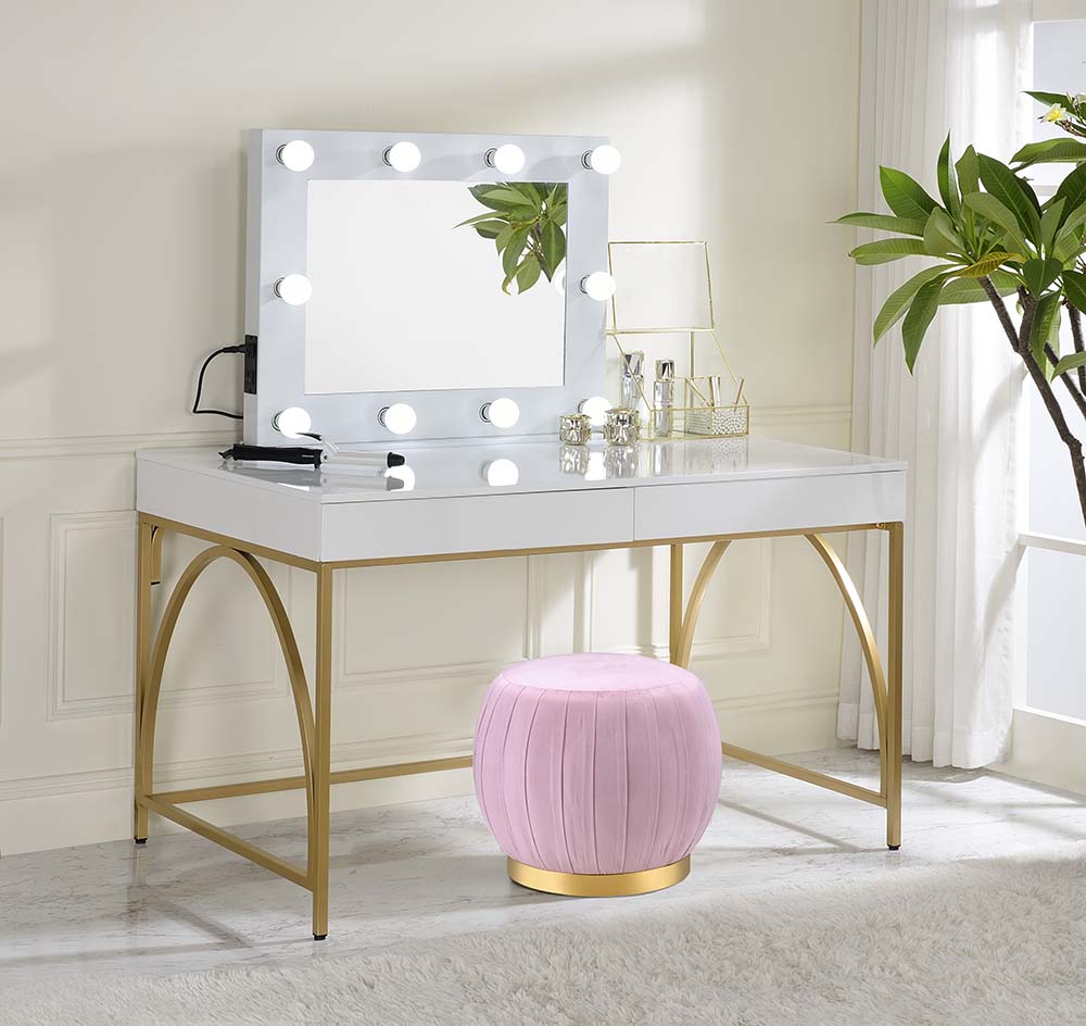 ACME Lightmane Vanity Desk – front view – Lusso Furniture Miami