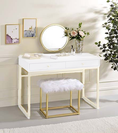 ACME Adao Vanity Mirror and Stool – view 17 – Lusso Furniture Miami