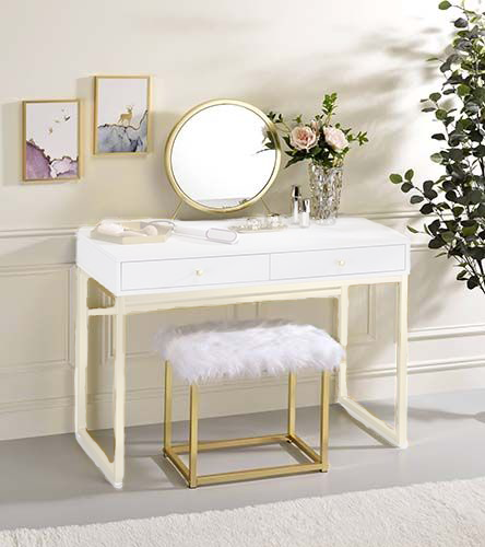 ACME Adao Vanity Mirror and Stool – view 17 – Lusso Furniture Miami