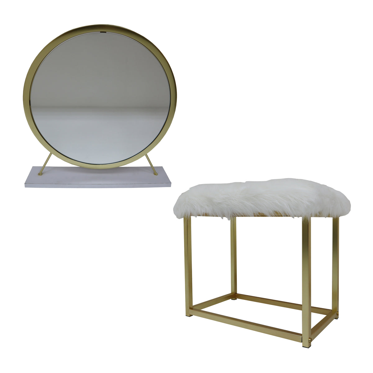 ACME Adao Vanity Mirror and Stool – view 18 – Lusso Furniture Miami