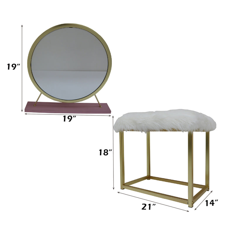 ACME Adao Vanity Mirror and Stool-zoom-