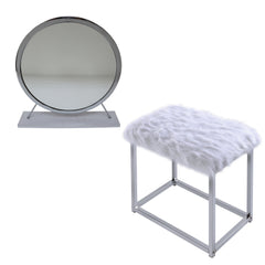 ACME Adao Vanity Mirror and Stool – view 24 – Lusso Furniture Miami