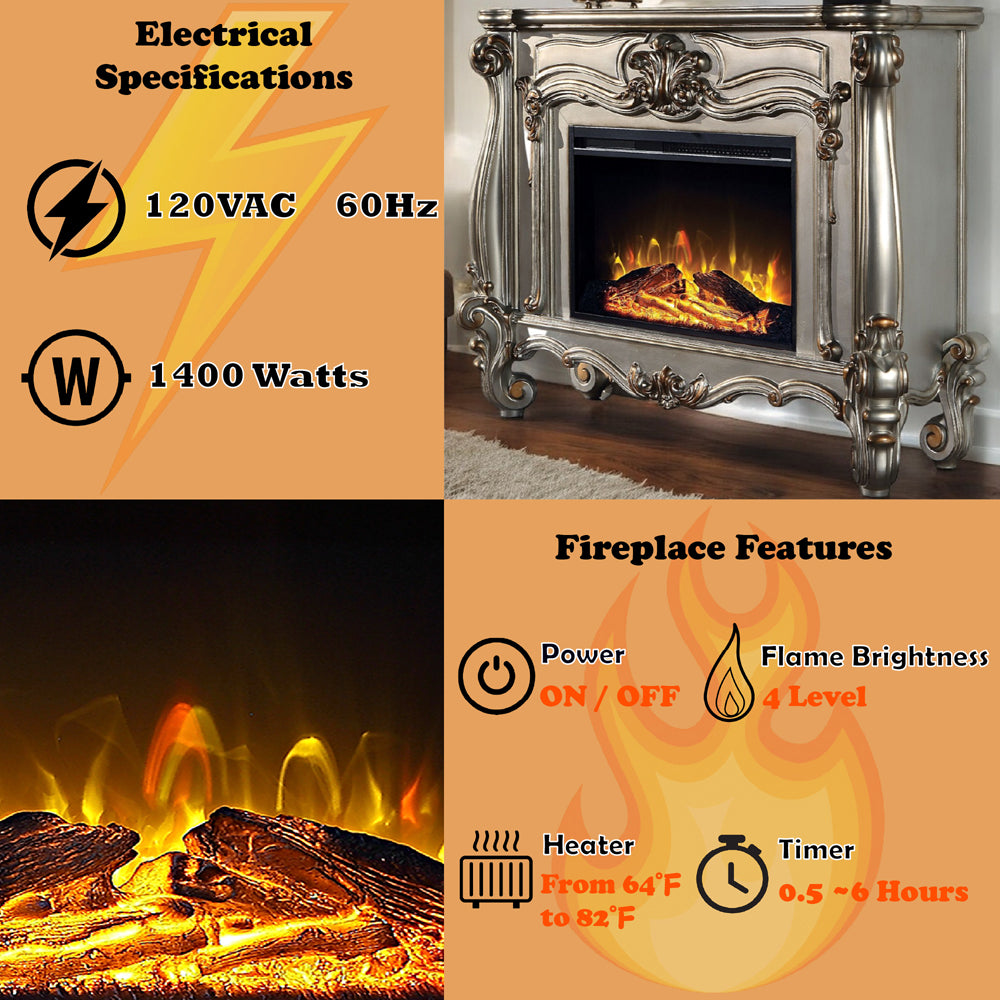 ACME Versailles Fireplace – alternate view – Lusso Furniture Miami