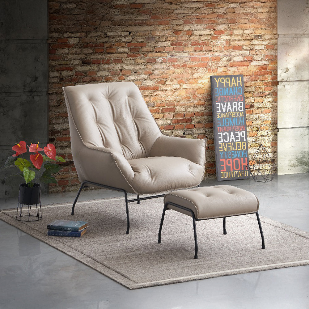 ACME Zusa Accent Chair & Ottoman – front view – Lusso Furniture Miami