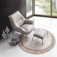 ACME Jabel Accent Chair & Ottoman – close-up – Lusso Furniture Miami