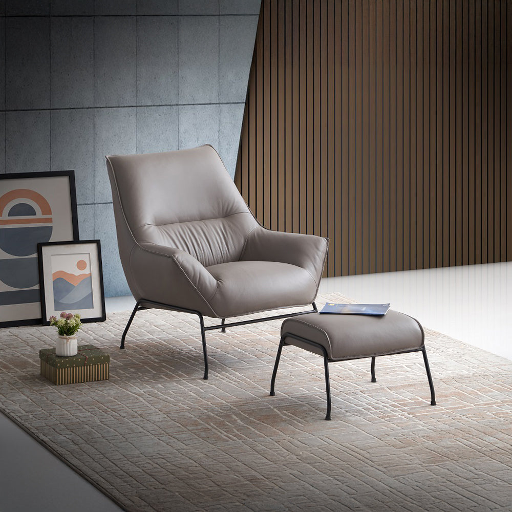 ACME Jabel Accent Chair & Ottoman – front view – Lusso Furniture Miami