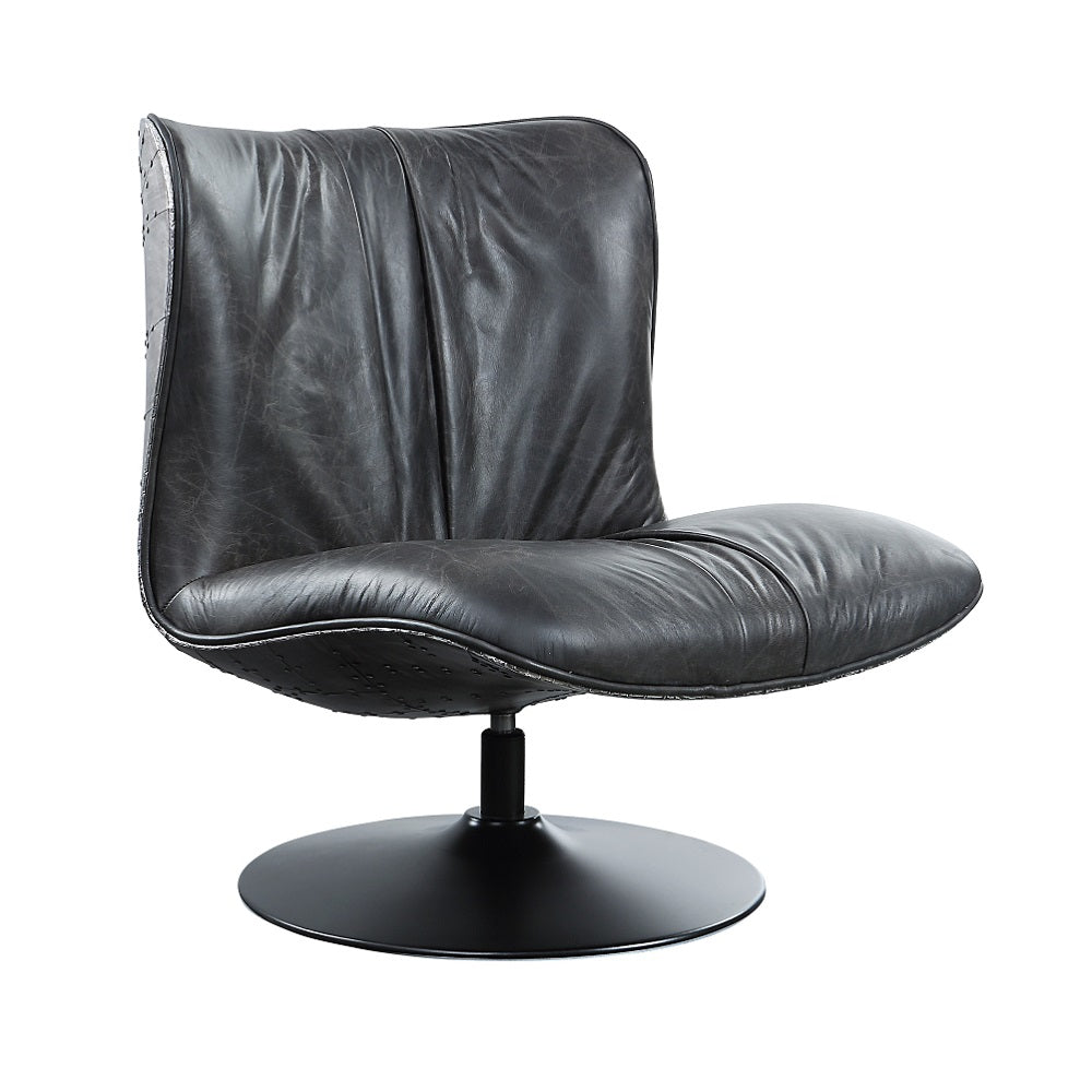 ACME Piotr Swivel Accent Chair – angle view – Lusso Furniture Miami