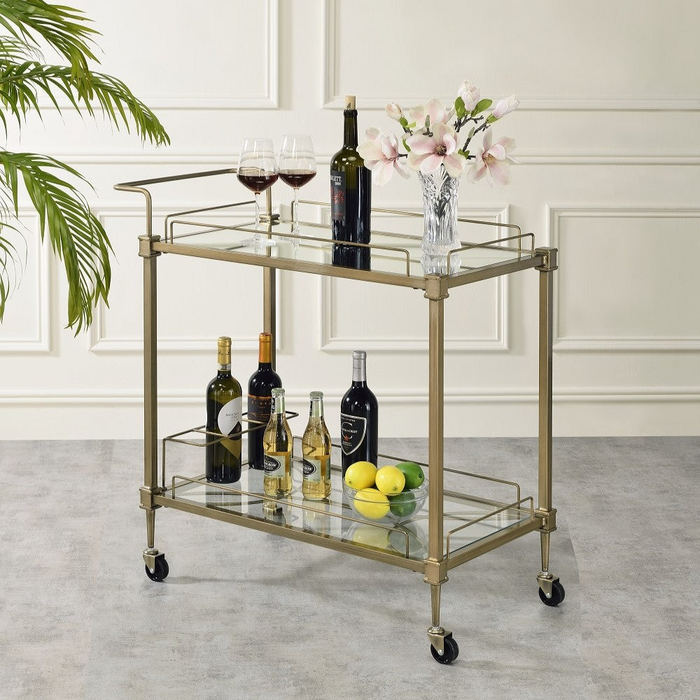 ACME Aditya Serving Cart – front view – Lusso Furniture Miami