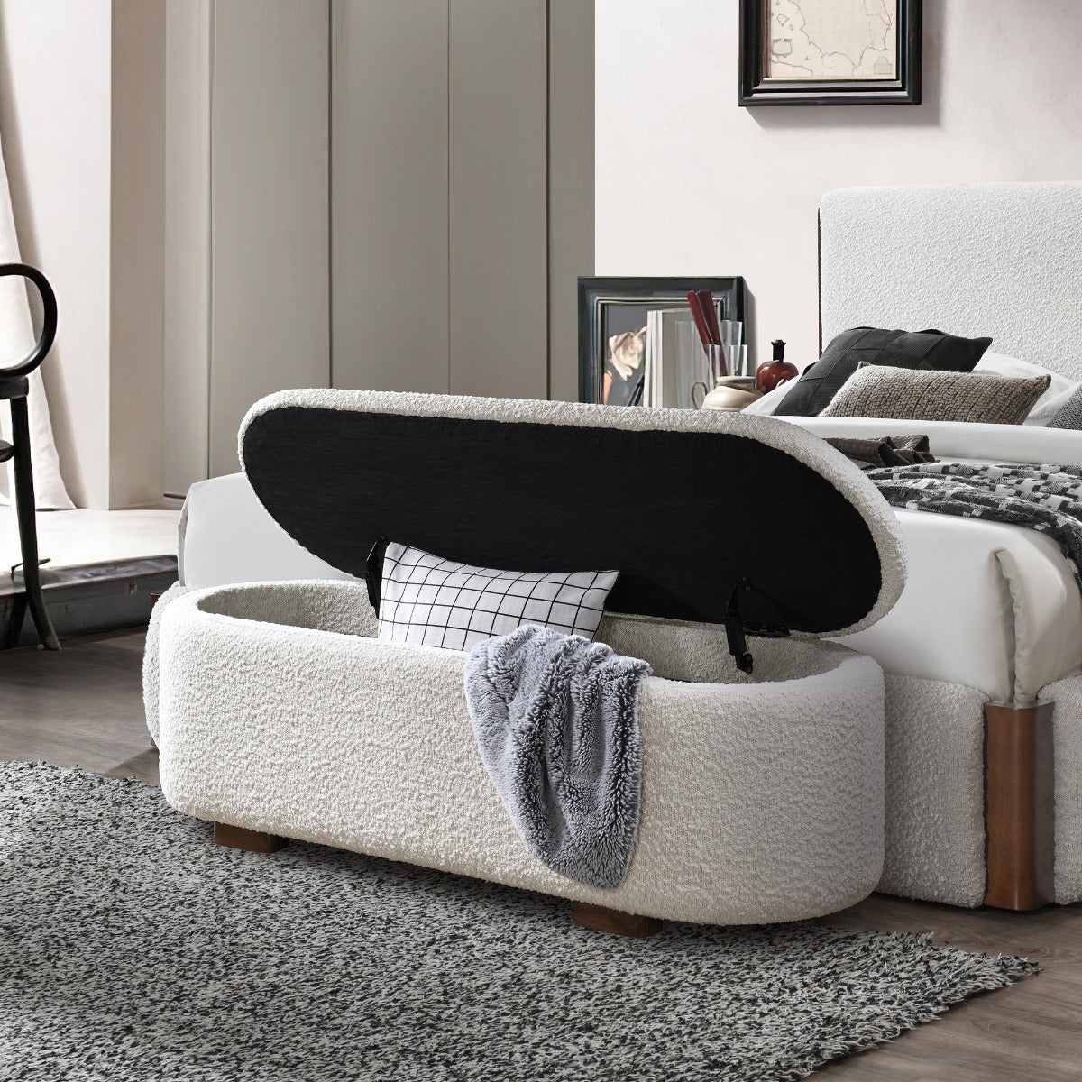 ACME Sandro Storage Bench – front view – Lusso Furniture Miami