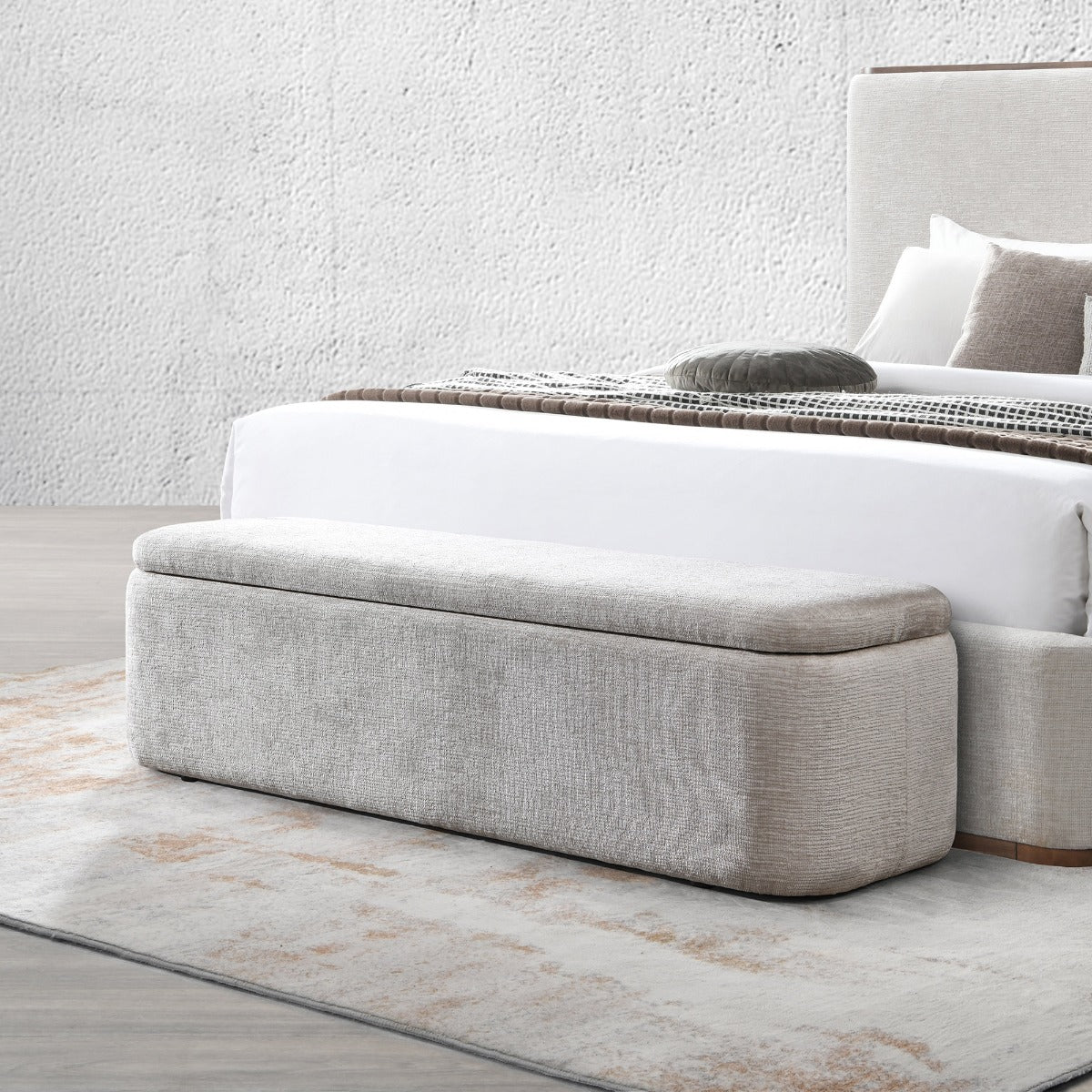 ACME Orane Storage Bench – front view – Lusso Furniture Miami