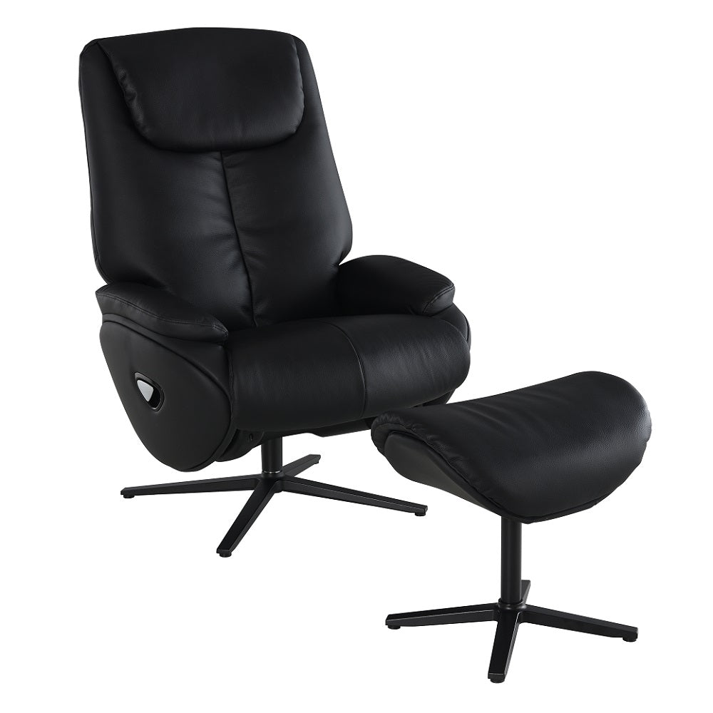 ACME Labonita Swivel Chair with Ottoman – angle view – Lusso Furniture Miami